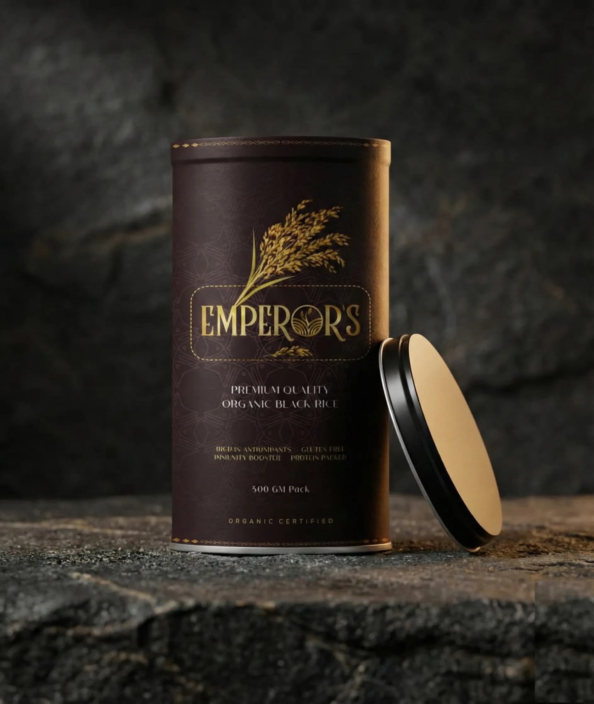 Emperors tin box packaging design