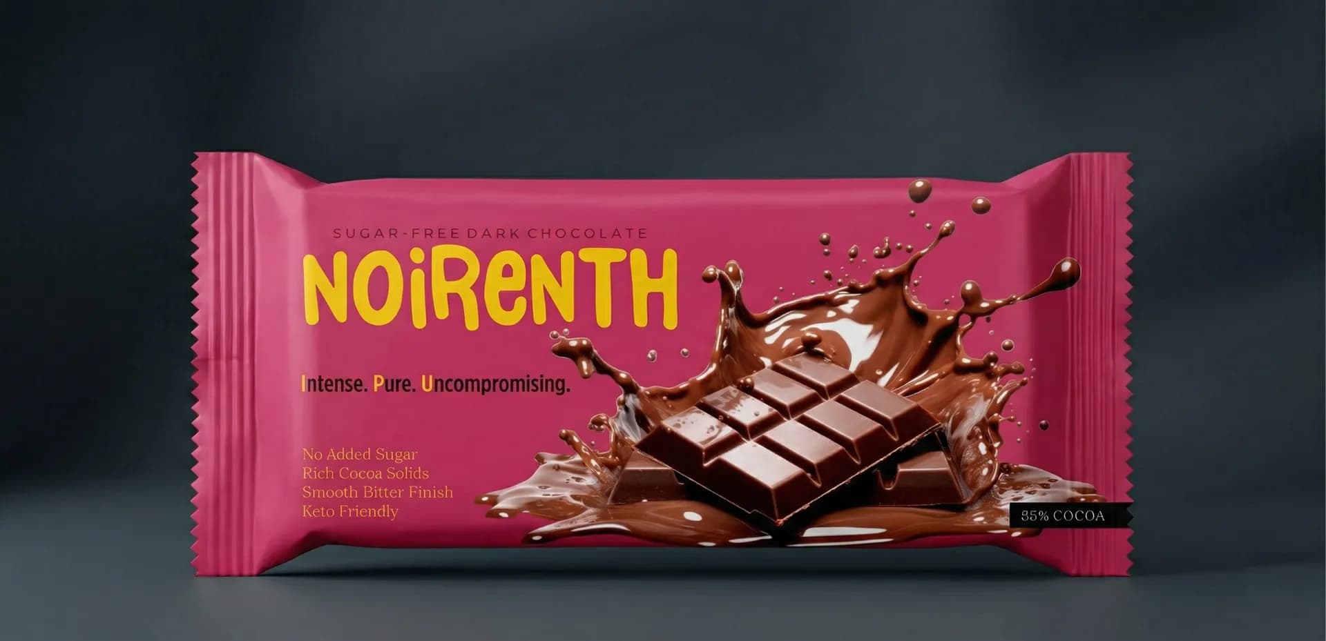 Noirenth sugar-free dark chocolate packaging