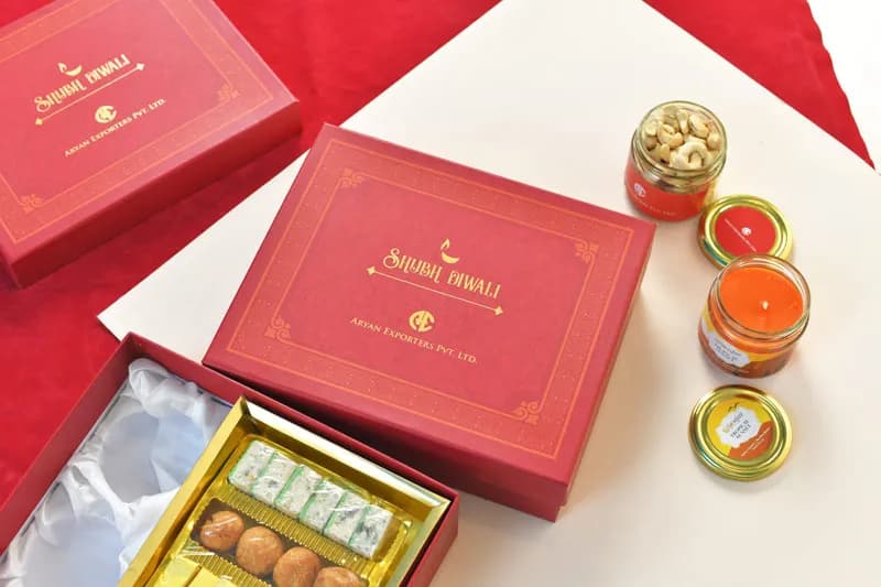 Aryan Exporters Diwali and Festive Greetings boxes together