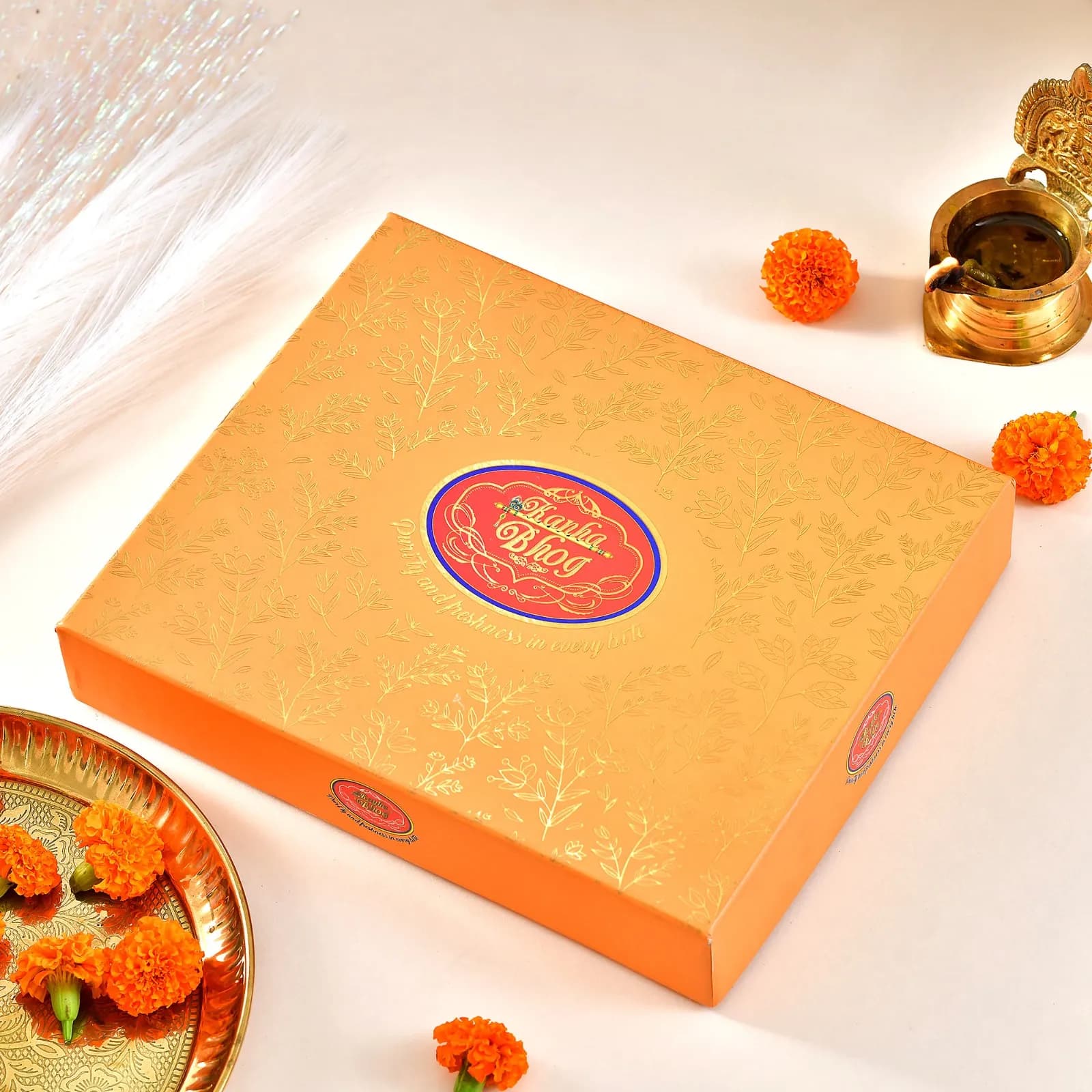 Kanha Bhog gold-embossed floral box
