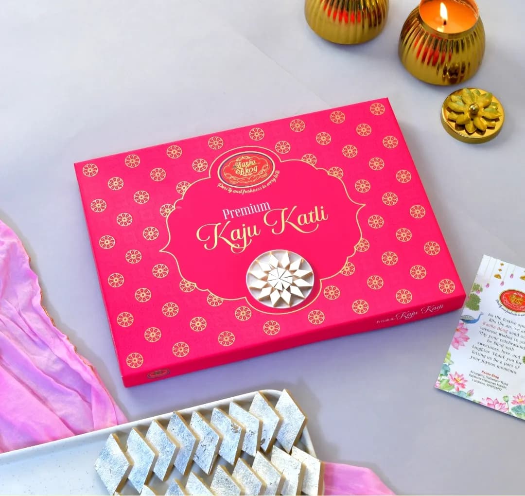 Kanha Bhog Premium Kaju Katli box