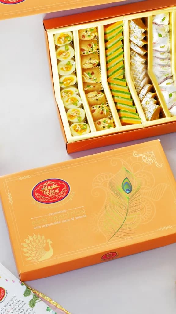 Kanha Bhog Rich Tradition box, peacock feather design
