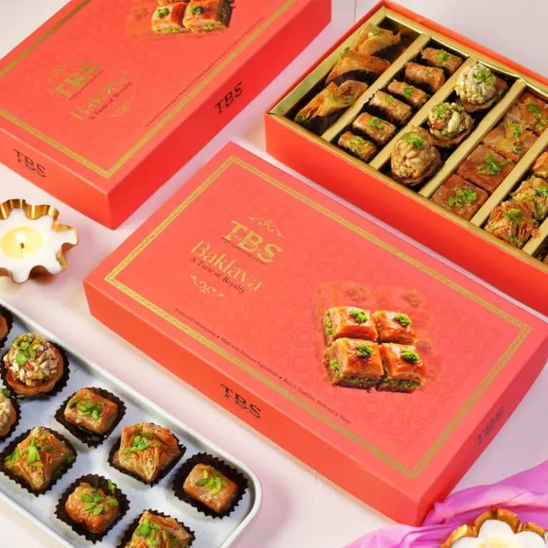 TBS Baklava box, coral colorway