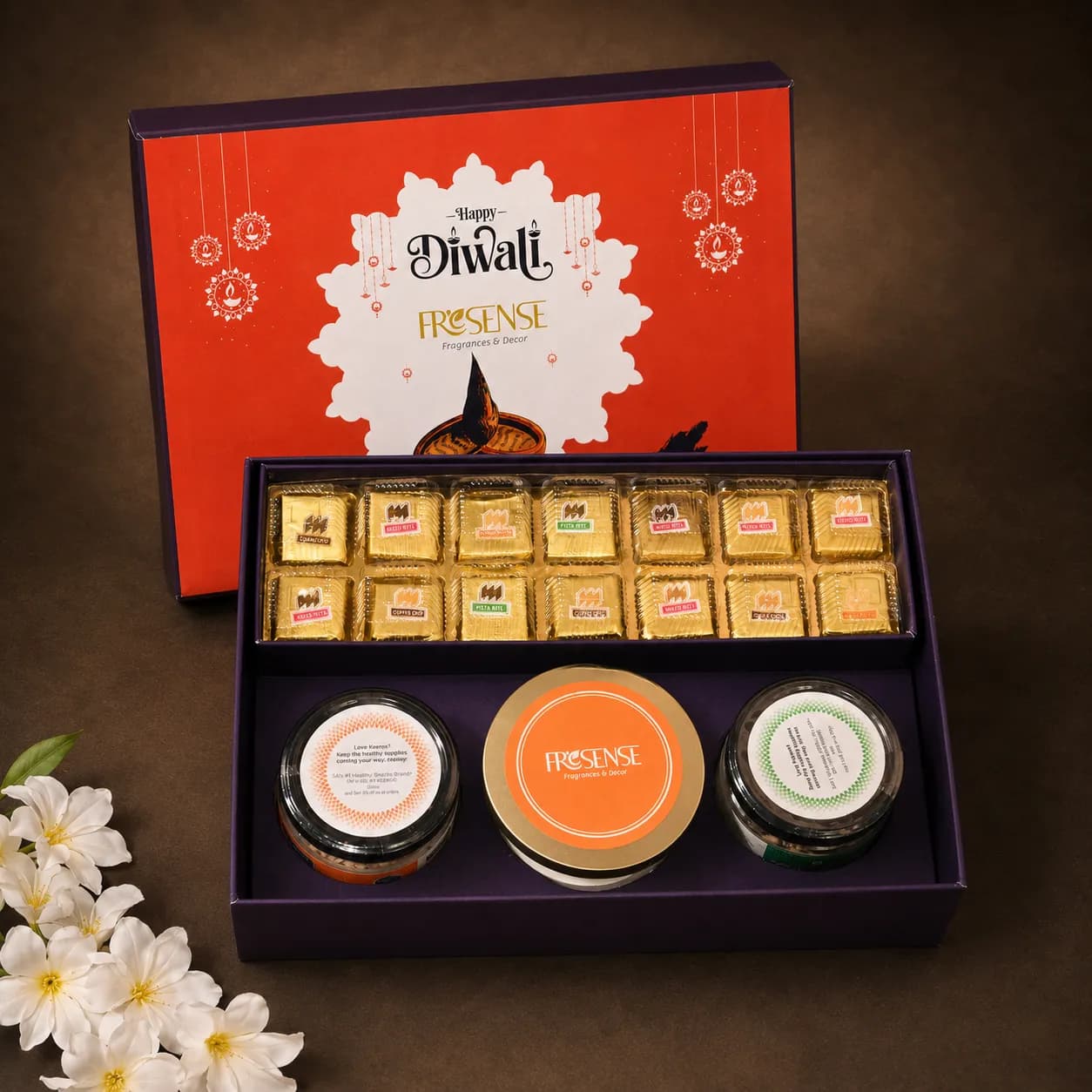 Fresense Diwali corporate gift box open view
