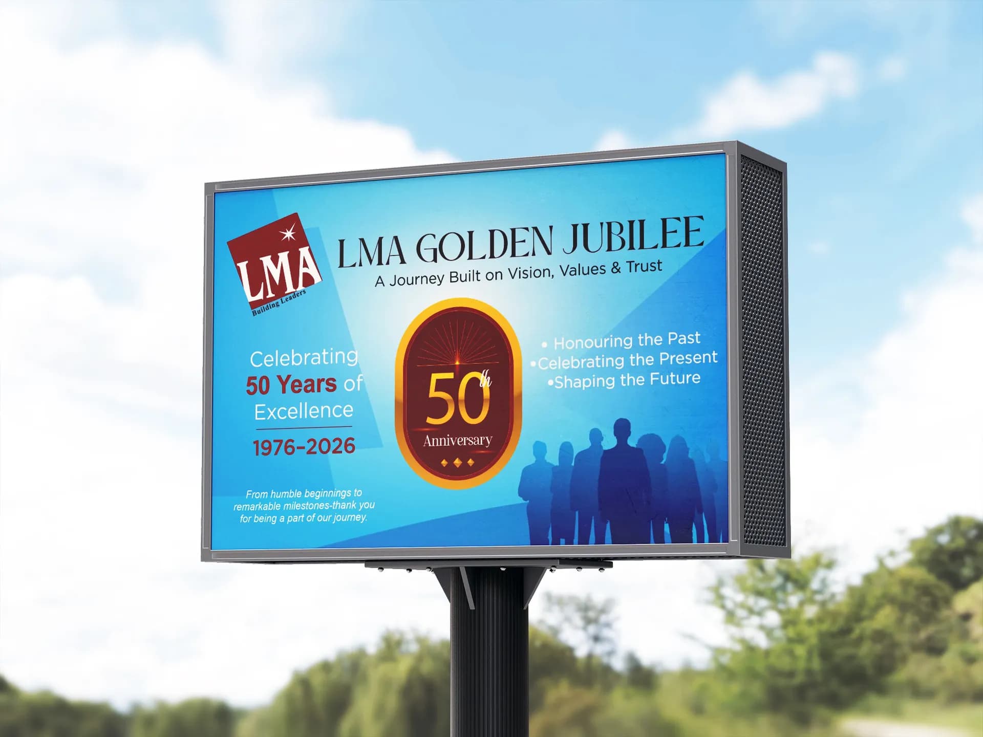 LMA Golden Jubilee event backdrop design