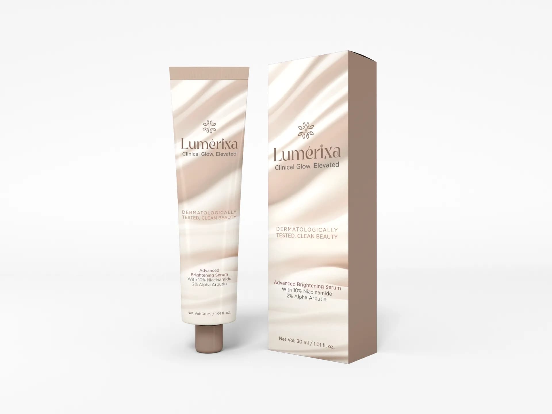 Lumérixa brightening serum packaging, front label detail