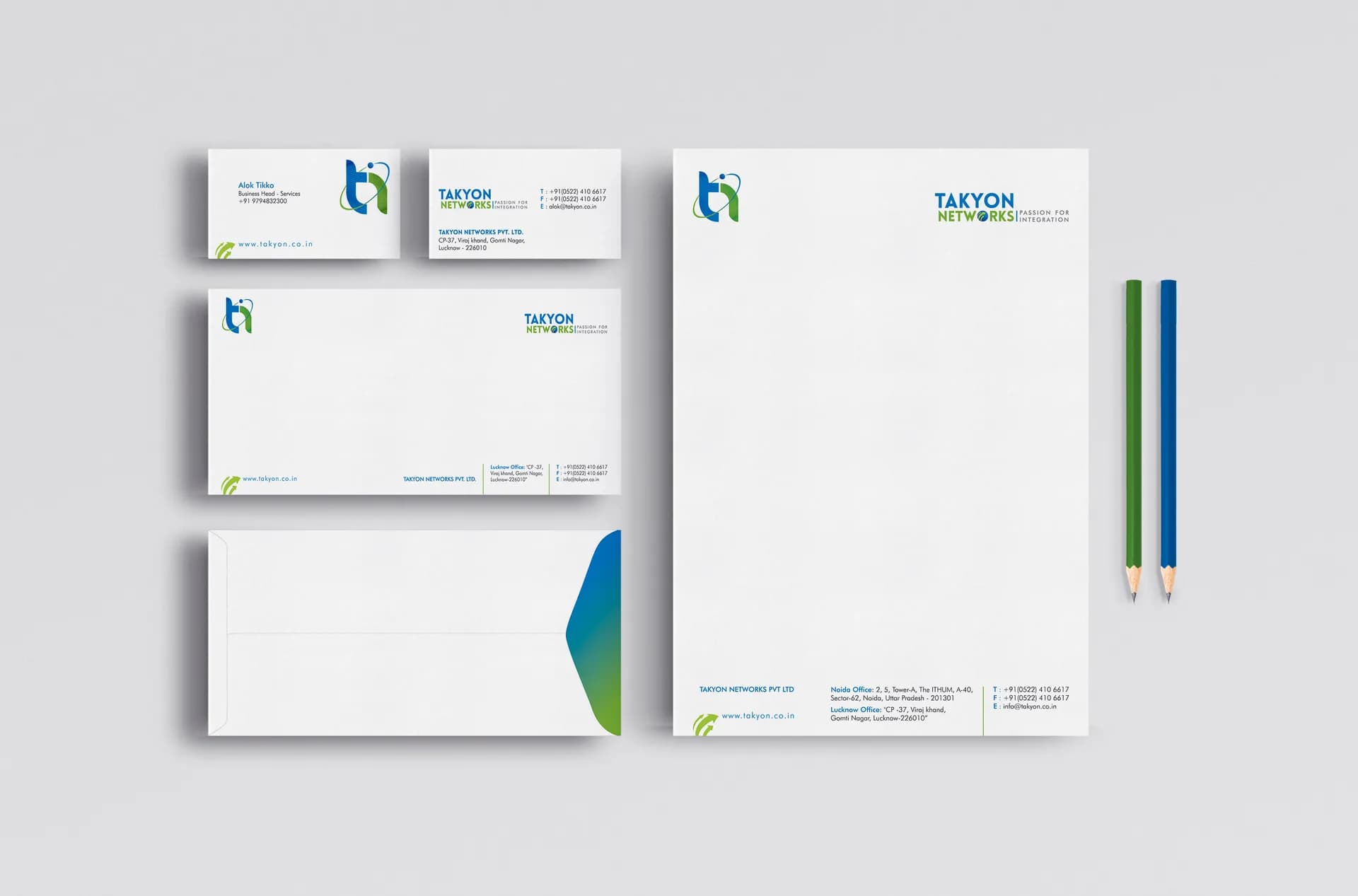 Takyon Networks business stationery set